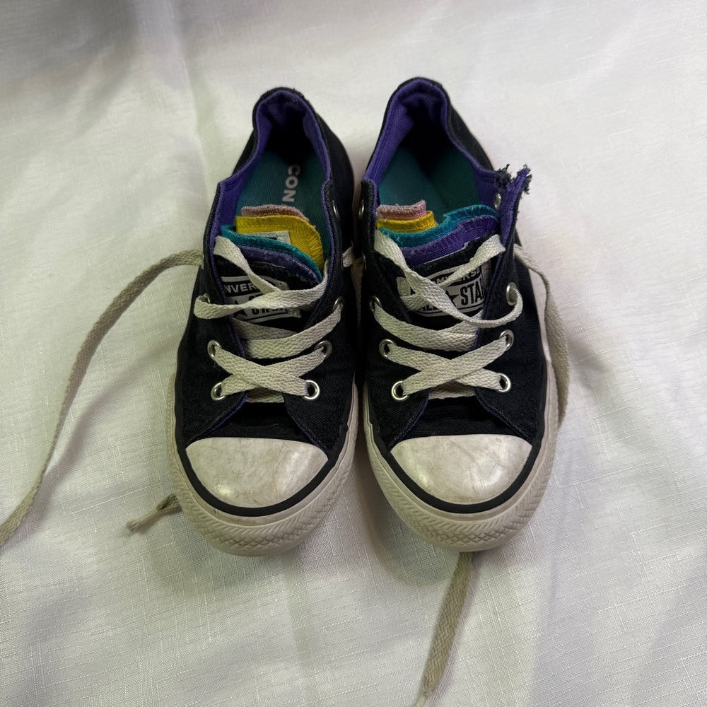 Converse Black and White Sneakers Classic Low-Top Design Size 13
